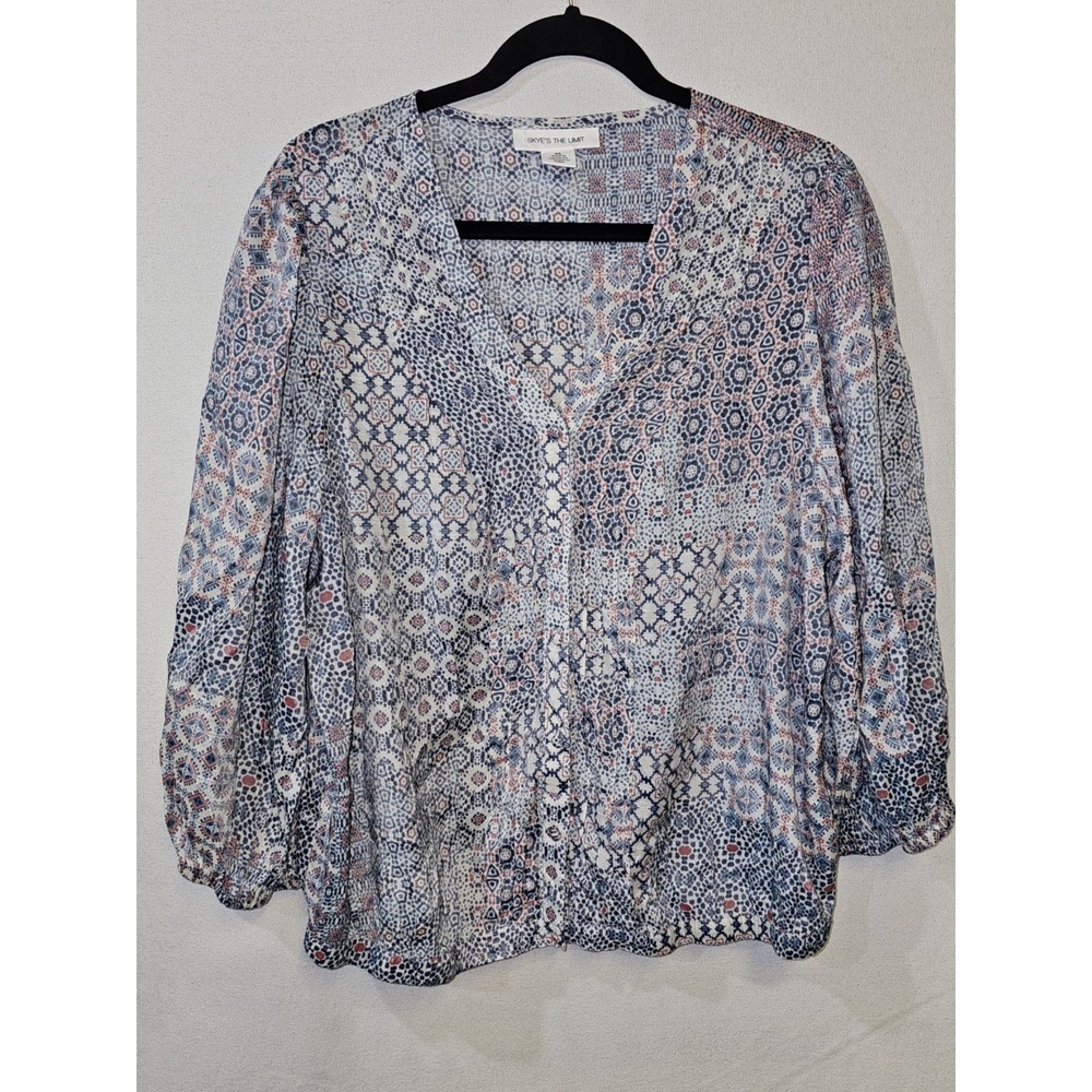Sky's The Limit Women's Rayon Blend Cottage Core Top Size XL